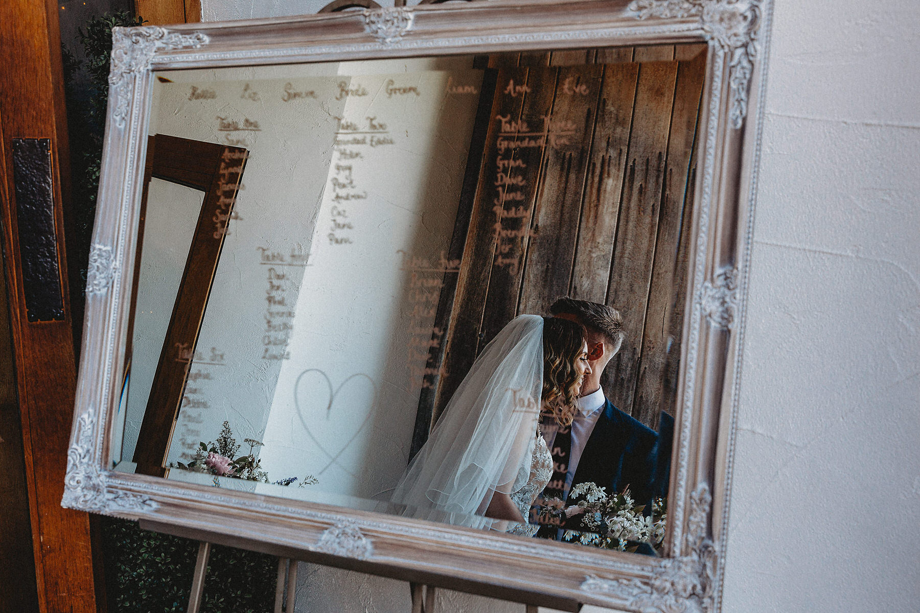 Mirror table plan Somerset wedding photographer